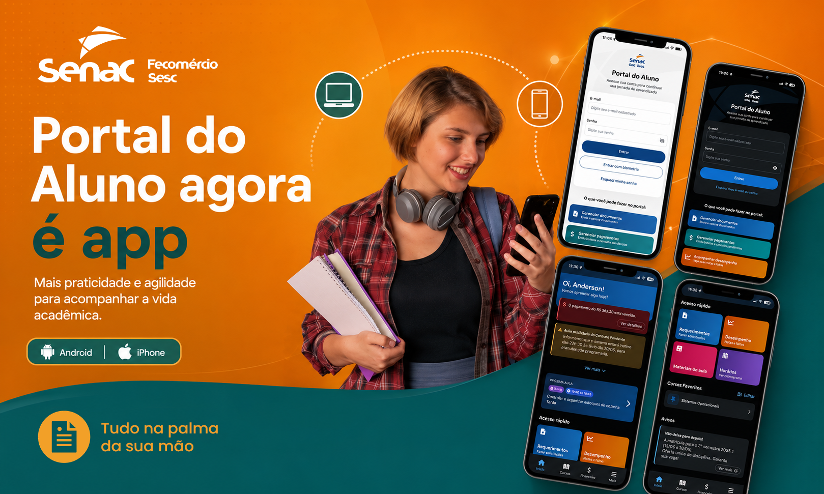 Senac Portal do Aluno agora está disponível em aplicativo para Android e iOS